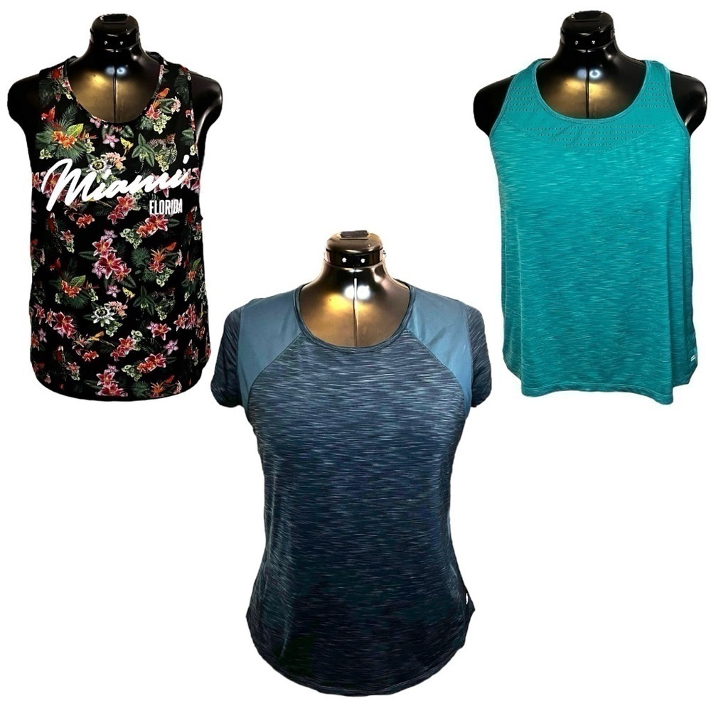 Set of 3 Workout Tops (Athletic Works & Unbranded)